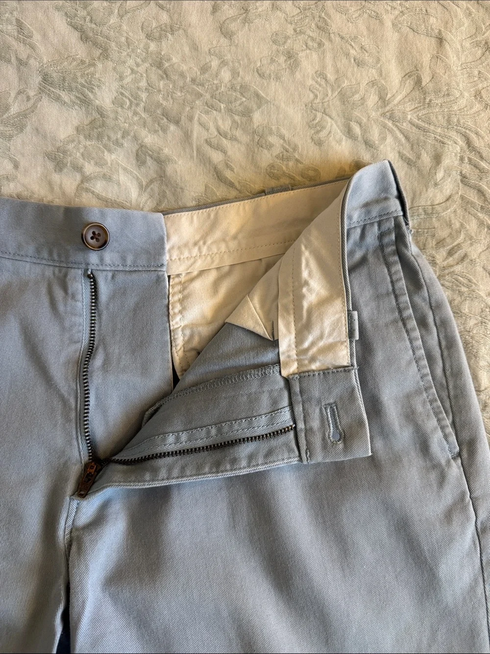 J. Crew Light Blue Mercantile Flex Flat Front Chino Shorts